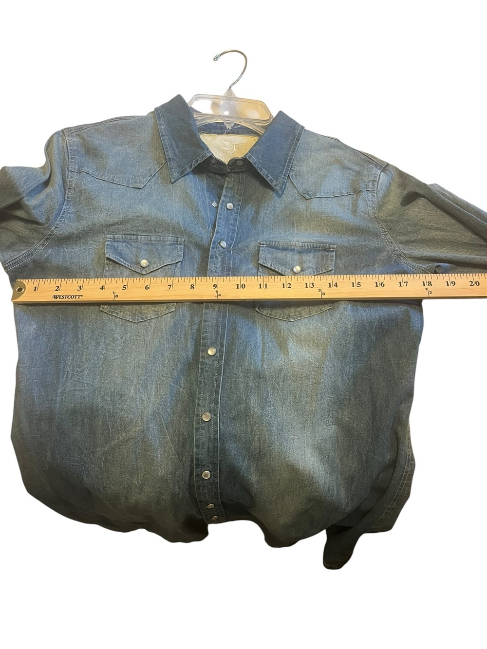 Johnny Was 3J Workshop Denim Shirt Dress Women Small Blue Boho Western Snap - Picture 4 of 9